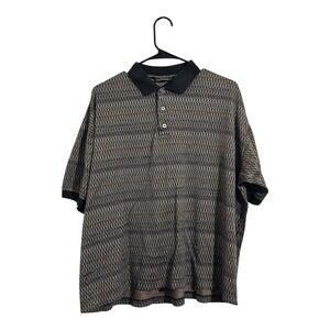 Arturo Garibaldi True Vintage Egyptian Cotton Geometric Polo Shirt Italian Men L